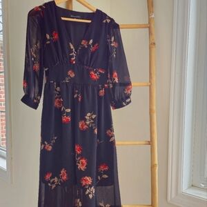 Floral Black Maxi Dress